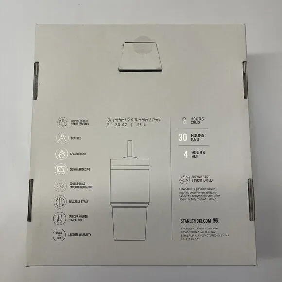 Stanley 2 Pack 20 oz Stainless Steel H2.0 Flowstate Quencher Tumbler Abstract - Picture 2 of 12